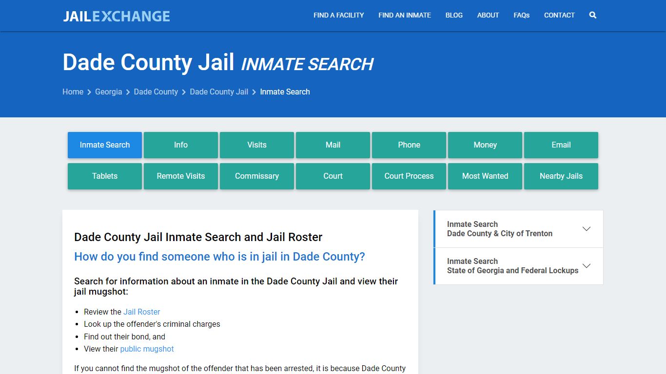 Inmate Search: Roster & Mugshots - Dade County Jail, GA
