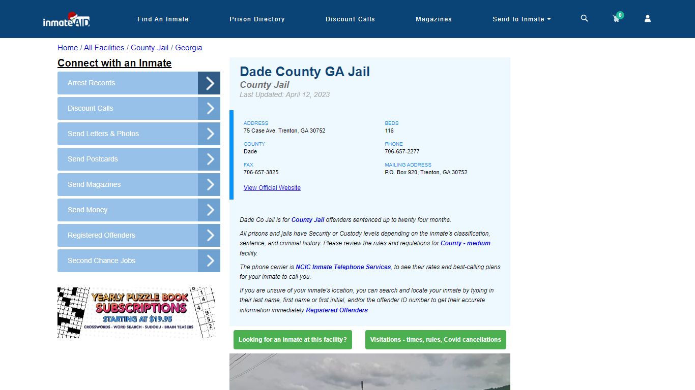 Dade County GA Jail - Inmate Locator - Trenton, GA
